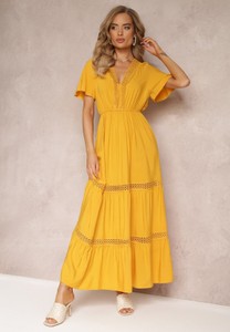 Żółta sukienka Renee w stylu boho oversize maxi