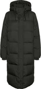 Czarna kurtka Vero Moda długa w stylu casual z kapturem