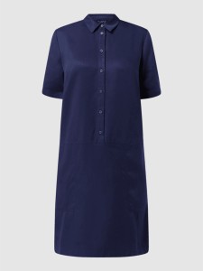 Granatowa sukienka Redraft z krótkim rękawem mini koszulowa