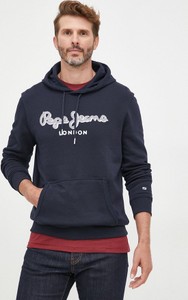 Granatowa bluza Pepe Jeans w młodzieżowym stylu z bawełny