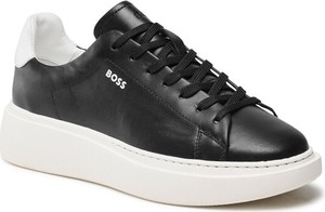 Czarne buty sportowe Hugo Boss w sportowym stylu na platformie