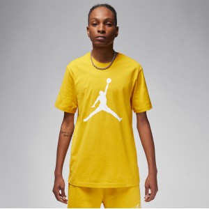 Żółty t-shirt Jordan z nadrukiem