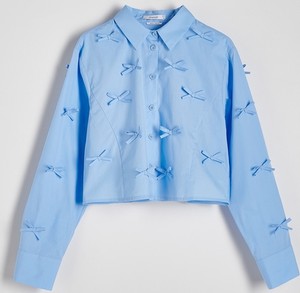 Niebieska bluzka Reserved w stylu casual z długim rękawem
