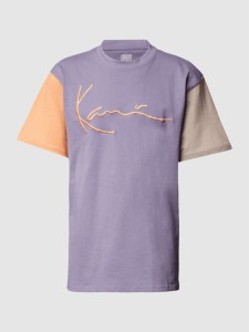 Fioletowy t-shirt Karl Kani z bawełny z krótkim rękawem