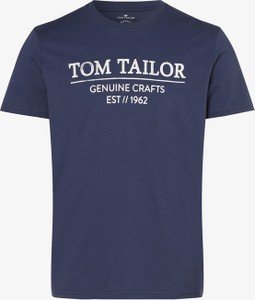 Niebieski t-shirt Tom Tailor z dżerseju w młodzieżowym stylu