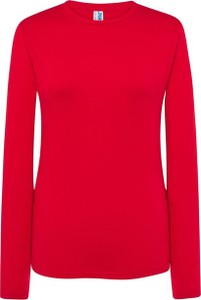 Czerwona bluzka JK Collection z długim rękawem z bawełny
