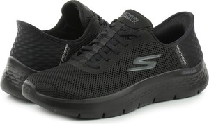 Czarne buty sportowe Skechers w sportowym stylu flex sznurowane
