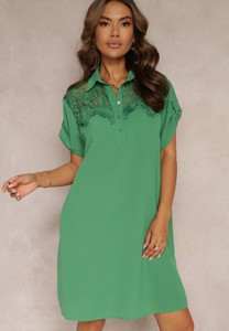 Zielona sukienka Renee z krótkim rękawem