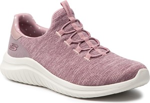Różowe buty sportowe Skechers sznurowane flex