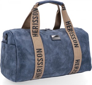 Niebieska torba podróżna Herisson ze skóry ekologicznej