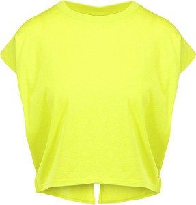 Żółty t-shirt Deha z krótkim rękawem z bawełny