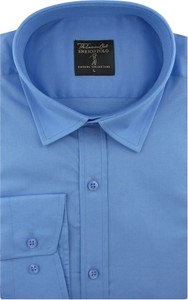 Niebieska koszula Enrico Polo z długim rękawem z tkaniny