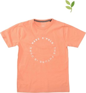 Pomarańczowa koszulka dziecięca Marc O'Polo z krótkim rękawem z bawełny