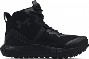 Czarne buty trekkingowe Under Armour sznurowane z płaską podeszwą