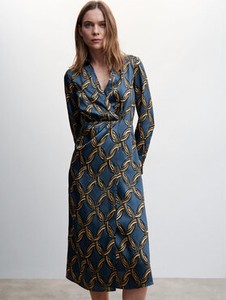 Sukienka Mango w stylu casual maxi z dekoltem w kształcie litery v