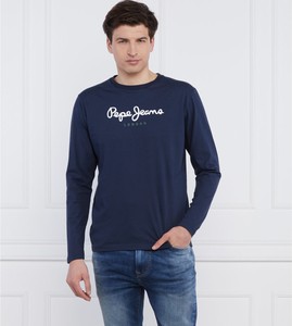 Niebieski t-shirt Pepe Jeans z długim rękawem