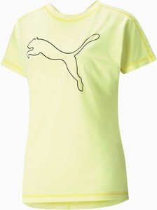 Żółty t-shirt Puma z krótkim rękawem w sportowym stylu z dżerseju
