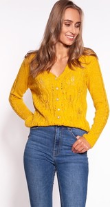 Żółty sweter MKM w stylu casual z wełny