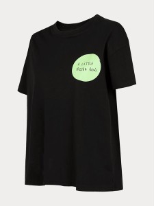 Czarny t-shirt Outhorn z okrągłym dekoltem w sportowym stylu