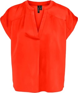 Bluzka Vero Moda z dekoltem w kształcie litery v z krótkim rękawem