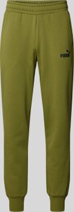Zielone spodnie Puma z nadrukiem z bawełny w sportowym stylu