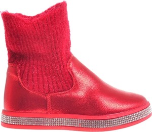 Czerwone buty dziecięce zimowe Pantofelek24 dla dziewczynek