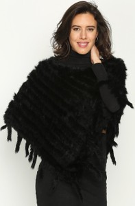 Moda Swetry Poncza Hollister Ponczo czarny-bia\u0142y W stylu casual 