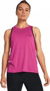 Różowa bluzka Under Armour w sportowym stylu z okrągłym dekoltem na ramiączkach