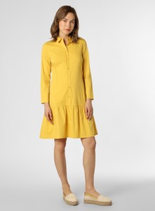 Żółta sukienka Robe Légère koszulowa z długim rękawem mini
