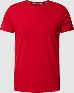 Czerwony t-shirt Tommy Hilfiger z bawełny