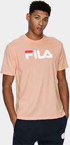 Różowy t-shirt Fila z bawełny z krótkim rękawem w sportowym stylu