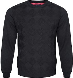 Czarny sweter M. Lasota z okrągłym dekoltem z bawełny