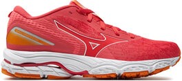 Czerwone buty sportowe Mizuno sznurowane z płaską podeszwą w sportowym stylu