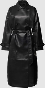 Czarny płaszcz Vero Moda bez kaptura długi w stylu casual