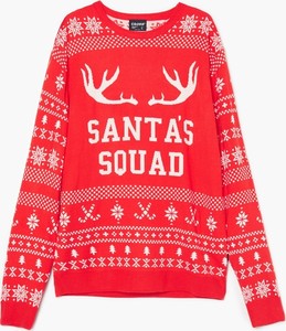 Sweter Cropp w bożonarodzeniowy wzór w młodzieżowym stylu