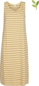 Żółta sukienka Numph z bawełny z okrągłym dekoltem mini