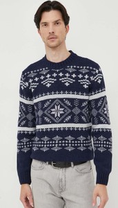 Sweter Blauer Usa z dzianiny z okrągłym dekoltem