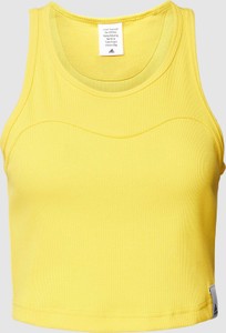 Żółty top Adidas Sportswear z bawełny w sportowym stylu