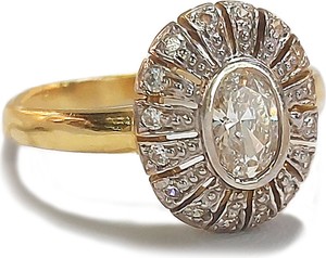 Lovrin złoty pierścionek 585 markiza z białymi cyrkoniami 3,16 g