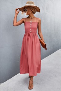 Różowa sukienka Sweet Summer z dekoltem w kształcie litery v