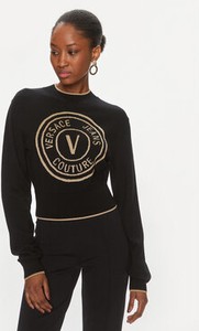 Czarny sweter Versace Jeans z nadrukiem