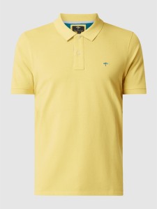 Żółta koszulka polo Fynch Hatton z krótkim rękawem z bawełny