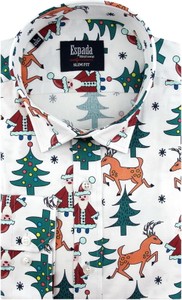 Koszula Espada w bożonarodzeniowy wzór z klasycznym kołnierzykiem z tkaniny
