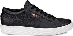 Czarne buty sportowe Ecco sznurowane w sportowym stylu z płaską podeszwą