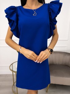 kobaltowa sukienka z baskinką - stylowo i modnie z Allani