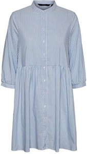Niebieska sukienka Vero Moda z długim rękawem koszulowa mini