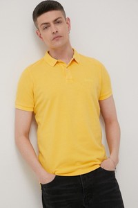 Żółty t-shirt Superdry w stylu casual z bawełny z krótkim rękawem