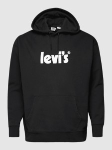 Czarna bluza Levi’s® Big & Tall w młodzieżowym stylu z bawełny z nadrukiem