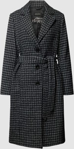 Czarny płaszcz More & More w stylu casual z bawełny bez kaptura