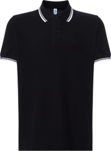 Czarny t-shirt JK Collection z krótkim rękawem w stylu casual z bawełny